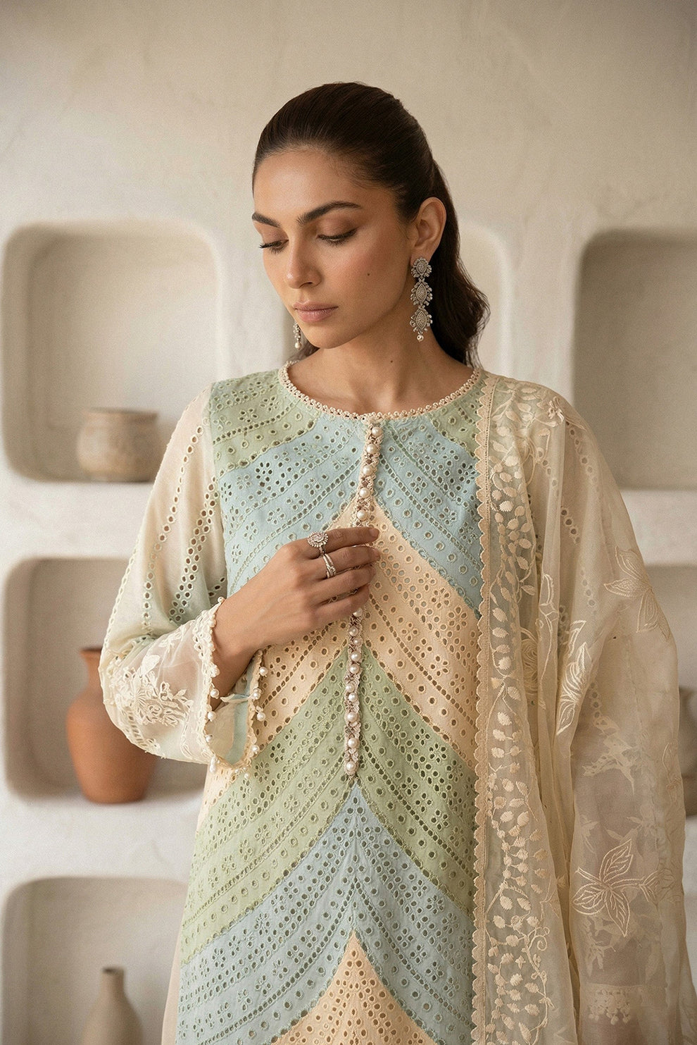 3 PIECE - UNSTITCHED | EMBROIDERED LAWN - MB1212