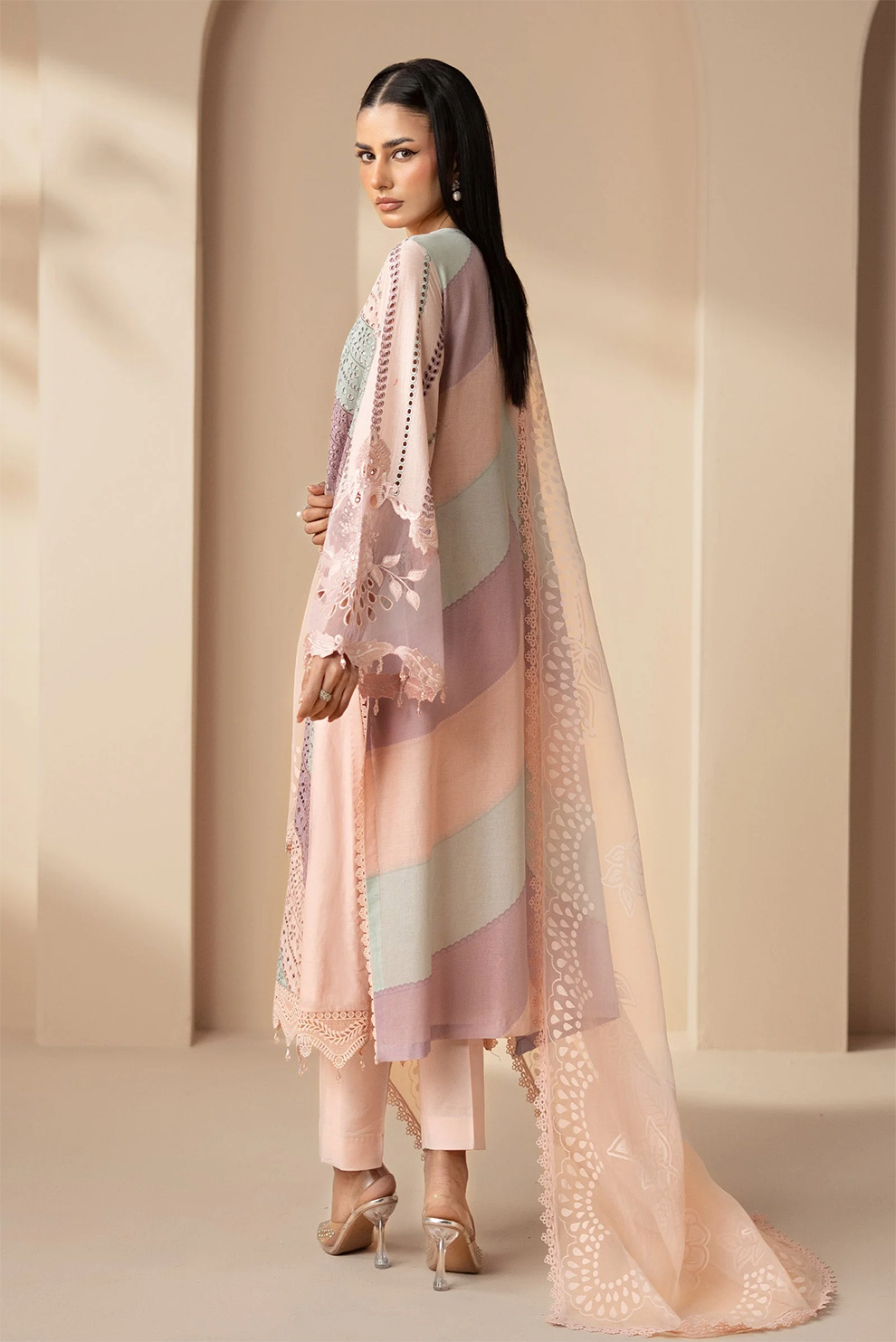 3 PIECE - UNSTITCHED | EMBROIDERED LAWN - MB1213