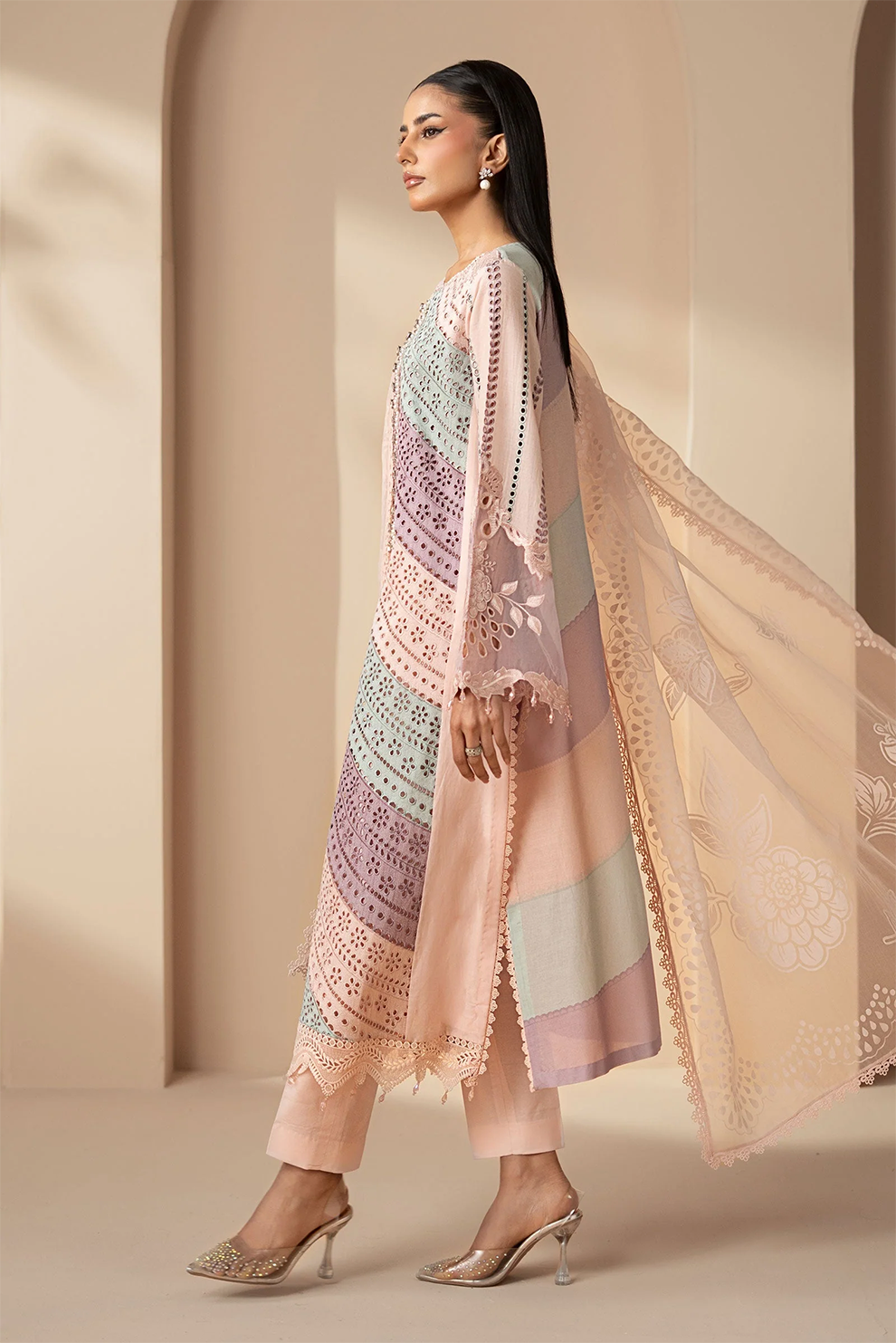 3 PIECE - UNSTITCHED | EMBROIDERED LAWN - MB1213