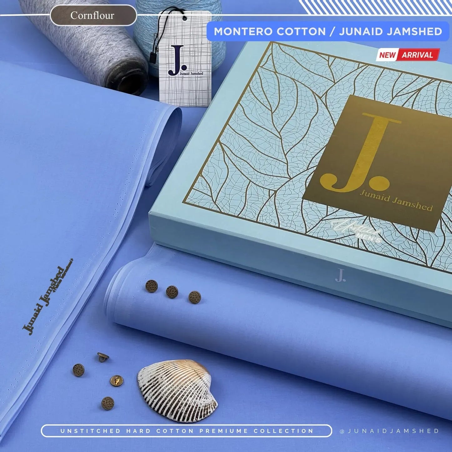 MONTERO PAPER COTTON | BY JUNAID JAMSHED | SKY BLUE